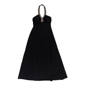 Spense y2k black bejeweled black stretchy evening halter maxi dress